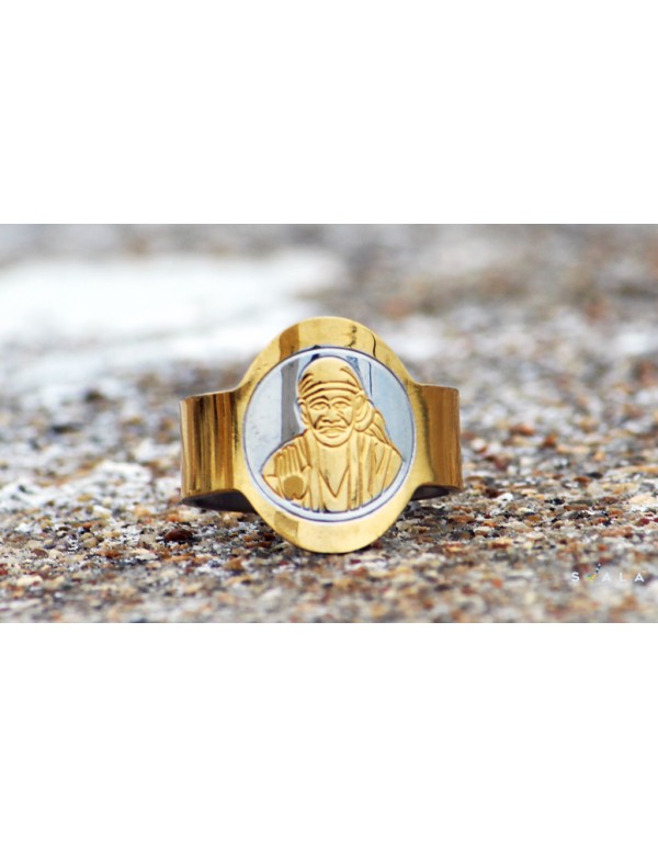 Memoir Gold plated Shirdi SAI BABA finger ring Men Women temple jewellery  Hindu God : Amazon.in: Fashion
